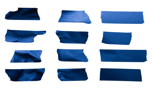 set of blue adhesive tape for graphic designer and social media design	
