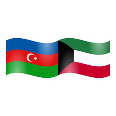 National flag of Azerbaijan and Kuwait