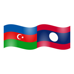 National flag of Azerbaijan and Laos