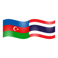 Fototapeta premium National flag of Azerbaijan and Thailand