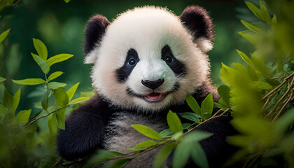 Cute Happy Smiling Baby Panda