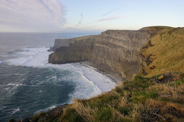 Beautiful iconic Cliffs of Moher on coastline of Ireland in county Clare