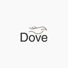 premium dove logo design vector idea inspiration : luxury outline pigeon logo vector design template isolated on white background. 