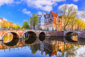 Amsterdam, Netherlands. The Keizersgracht (Emperor's) canals and bridges.