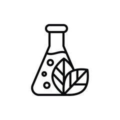 Non toxic symbol. Thin line icon for organic product. Modern vector illustration.