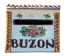Spanish mailbox hand painted ceramic (isolated with clipping path)
