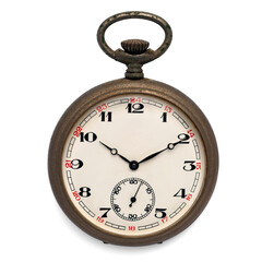 old pocket watch by the time (isolated with clipping path)