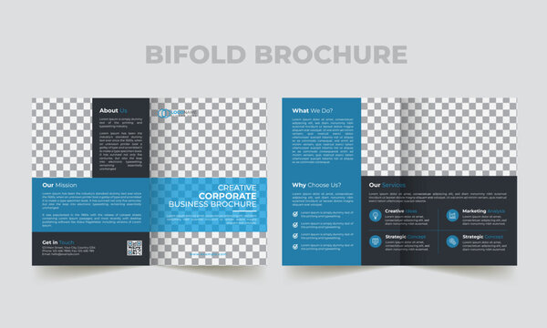 Corporate business bifold brochure template design	