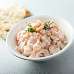Traditional Scandinavian shrimp salad