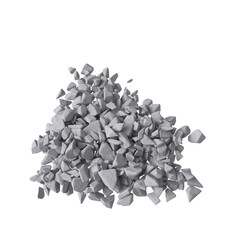 Concrete debris isolated transparent background 3d rendering
