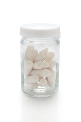 medical bottle of pills  isolated with clipping path