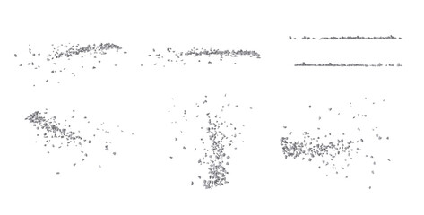 Concrete debris set isolated transparent background 3d rendering
