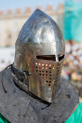 Historical restoration of knightly fights. Summer time medieval festival .Festival of medieval...