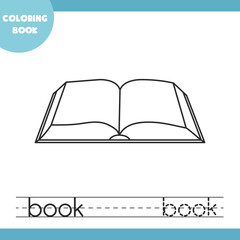 Educational coloring books for children, color and write, vector file, coloring book on white background, vector illustration