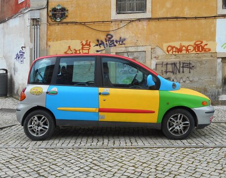 Multicolored Fiat Multipla, unique design