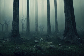 Fototapeta premium misty morning in the forest