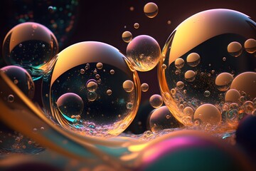 bubbles abstract created using AI Generative Technology