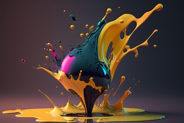 paint drop abstract created using AI Generative Technology
