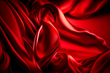 Silk texture background, red, ai generation