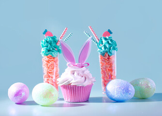 The Ultimate Easter Dessert Spread: Parfaits and Cupcakes with Bunny Ears
