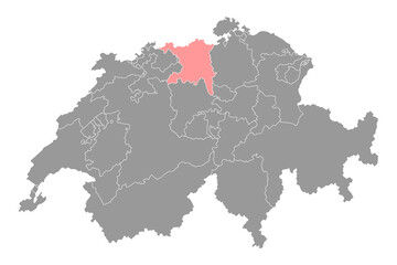 Fototapeta premium Aargau map, Cantons of Switzerland. Vector illustration.