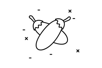 eggplant icon. Simple thin line, outline vector of Agriculture icons for UI and UX, website or mobile application on white background