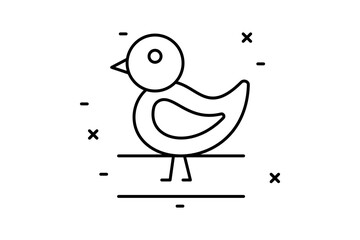 chicken icon. Simple thin line, outline of Agriculture icons for UI and UX, website or mobile application on white background