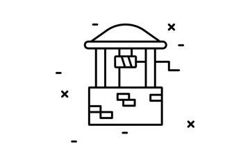 Fototapeta premium well icon. Simple thin line, outline vector of Agriculture icons for UI and UX, website or mobile application on white background
