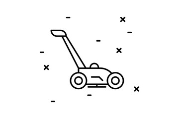 lawn mower icon. Simple thin line, outline vector of Agriculture icons for UI and UX, website or mobile application on white background