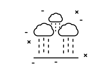 rain, cloud icon. Simple thin line, outline of Agriculture icons for UI and UX, website or mobile application on white background