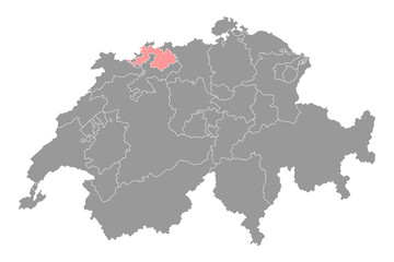 Basel-Landschaft map, Cantons of Switzerland. Vector illustration.