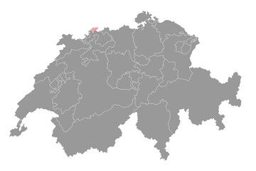 Basel-Stadt map, Cantons of Switzerland. Vector illustration.