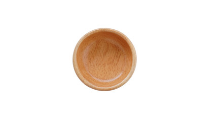 empty wooden cup on a transparent white background