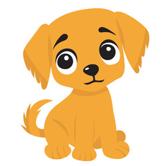 cartoon puppy on white background isolated