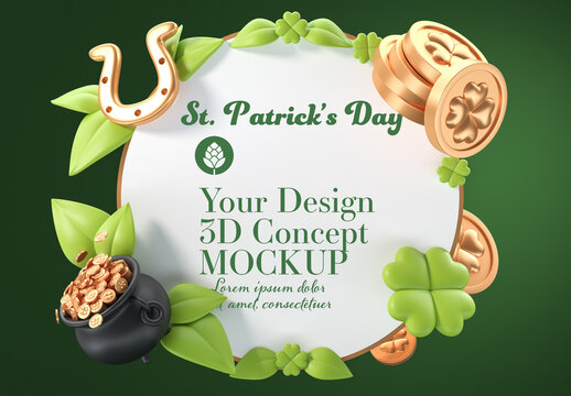 St. Patrick's Day Pot of Gold Concept Mockup