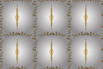 Seamless pattern with interesting doodles on colorfil background. Pano. Raster illustration.