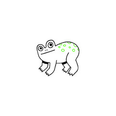 vector illustration of cute doodle frog