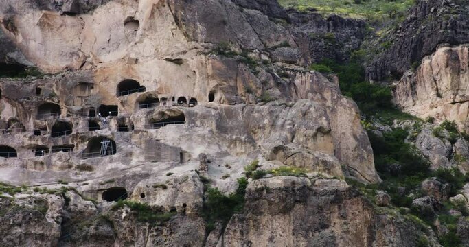 Cave monastery of Vardzia excavated in Erusheti mountain in Georgia.