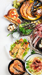 Freshly prepared delicious varieties of Mediterranean dishes.