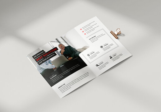 Clean Simple Business BiFold Brochure Layout
