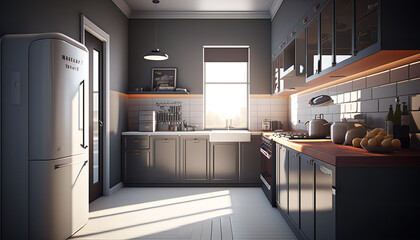 Fototapeta na wymiar Modern cozy kitchen