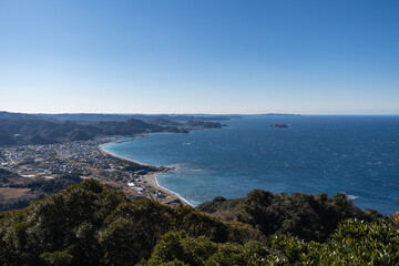 千葉県 鋸山から鋸南町の眺望
