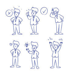 Set of men charater in emotion and expression