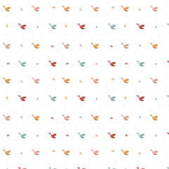 Seamless pattern with bird illustration, minimalism, simple pattern, vector