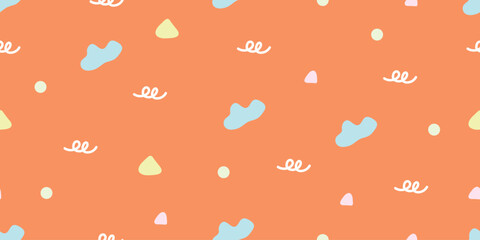Pastel colorful abstract doodle cartoon pattern