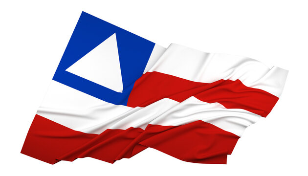 A bandeira do estado da Bahia, regi&atilde;o Nordeste, Brasil - Ilustra&ccedil;&atilde;o 3D