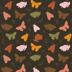 Seamless Varieties Colourful Butterflies and Bugs Pattern Ideal for fabric, prints,wallpaper,background etc