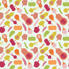 Seamless Varieties Colourful Vegetables Pattern Ideal for fabric, prints,wallpaper,background,