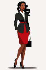 businesswoman vector sketch. Fashion drawing of a woman in a business suit.