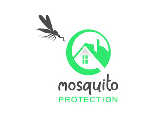 Fototapeta premium Mosquito protection vector logo concept